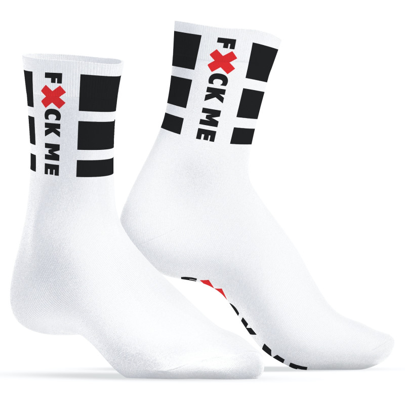 SneakXX Chaussettes blanches Fuck Me SneakXX